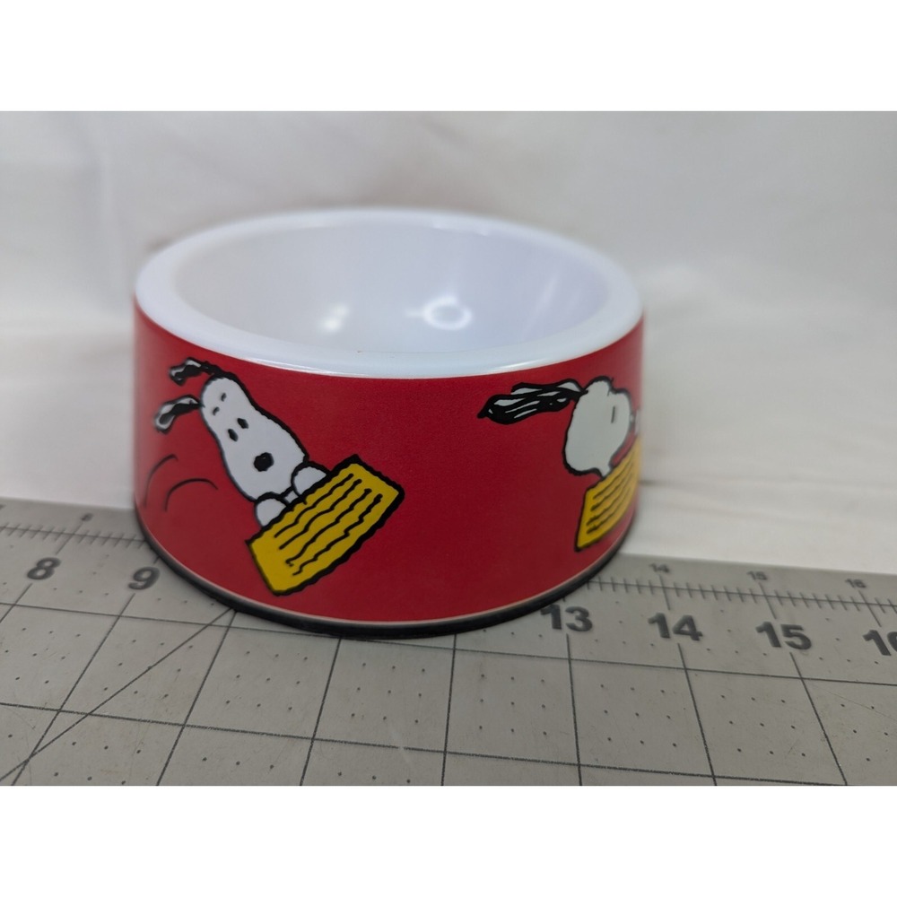 Trudeau Peanuts Snoopy Pet Dish Red White - Picture 3 of 8